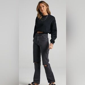 Rolla’s Original High Rise Straight in Stone Black 100% Cotton 26
